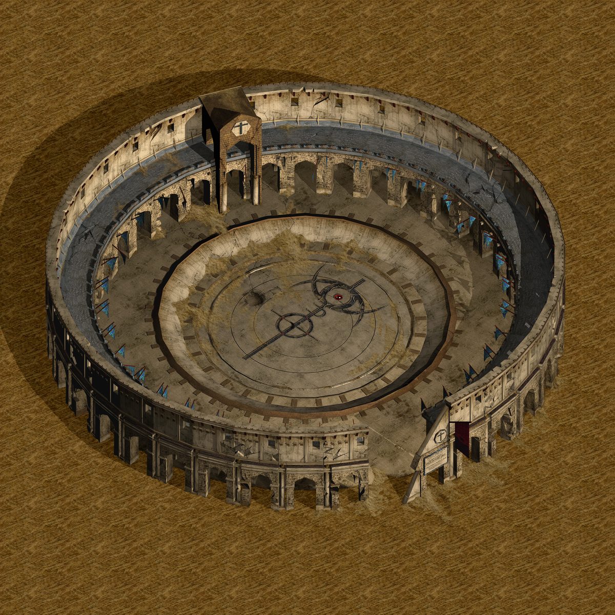 Overhead view of 2v2 Arena 1