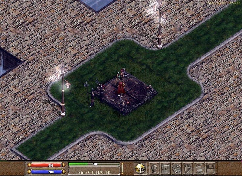 The same kind of scene on a standard client, at the original resolution