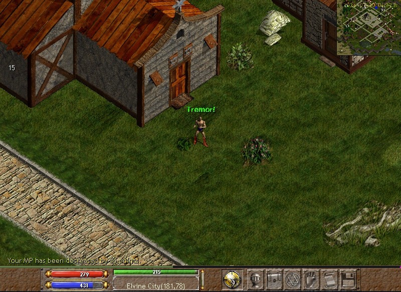 The same kind of scene on a standard client, at the original resolution