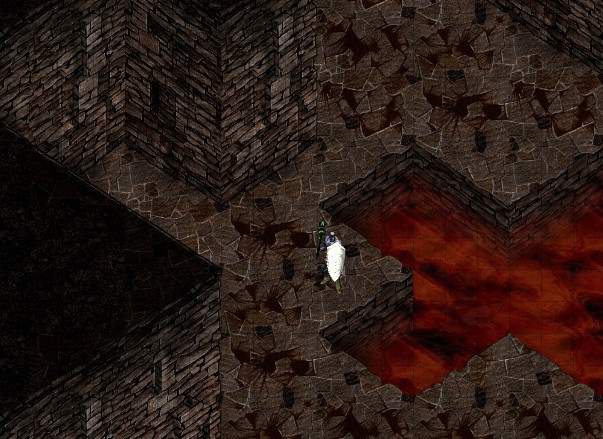 The same kind of scene on a standard client, at the original resolution